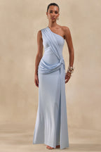 Loovay Azure, One Shoulder Maxi Jurk
