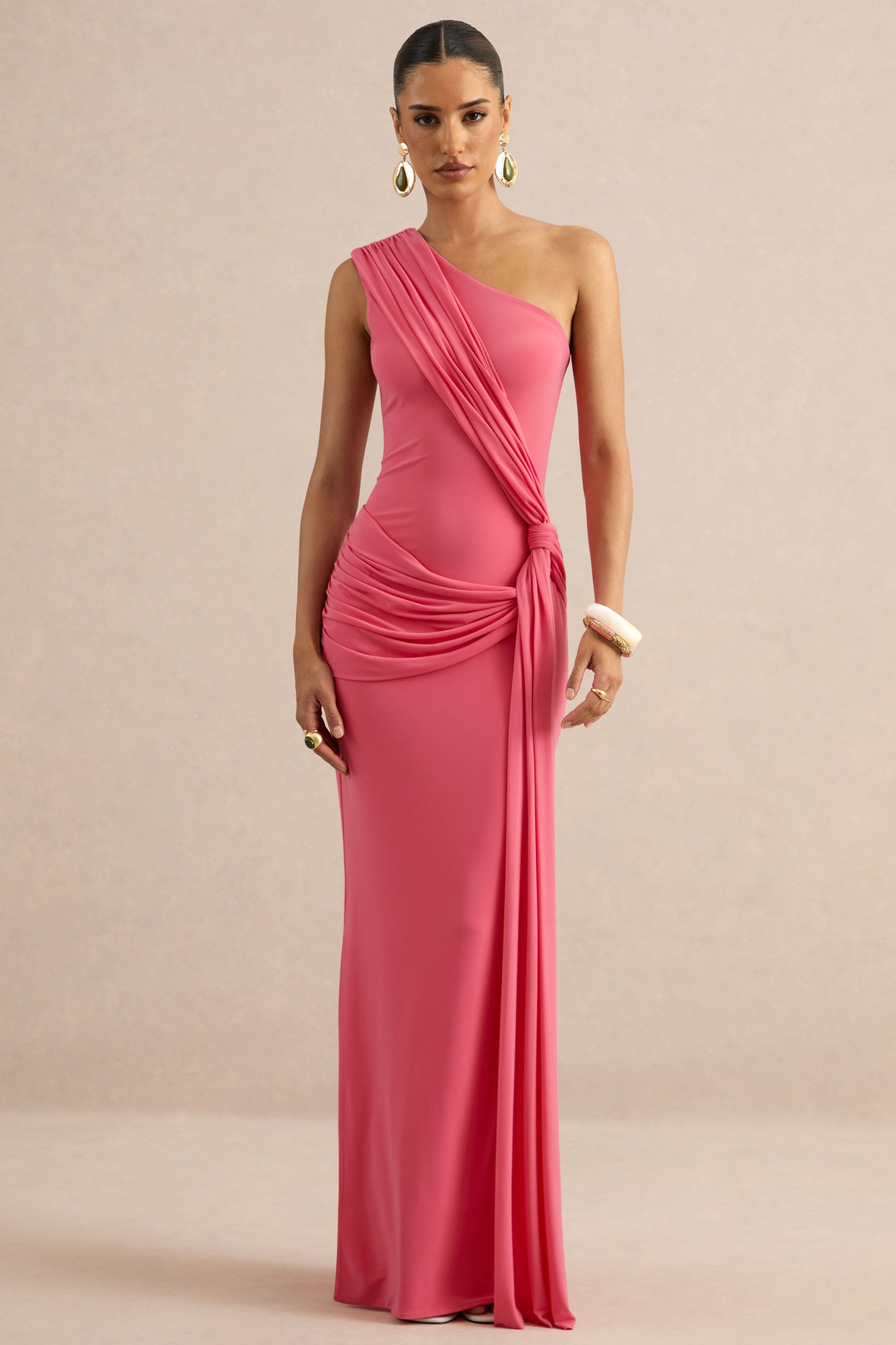 Loovay Azure, One Shoulder Maxi Jurk