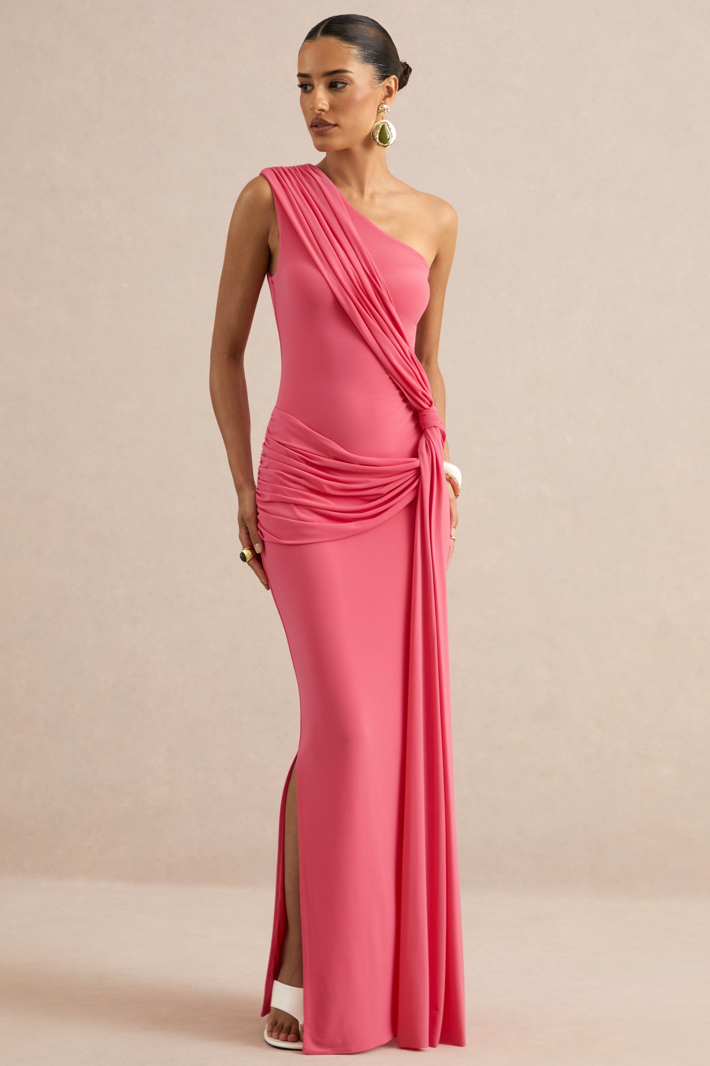 Loovay Azure, One Shoulder Maxi Jurk