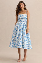 Loovay Celestine Jurk, Porselein Midi