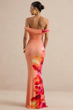 Loovay Sunset Bloom Jurk, Bardot Maxi