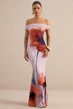 Loovay Sunset Bloom Jurk, Bardot Maxi