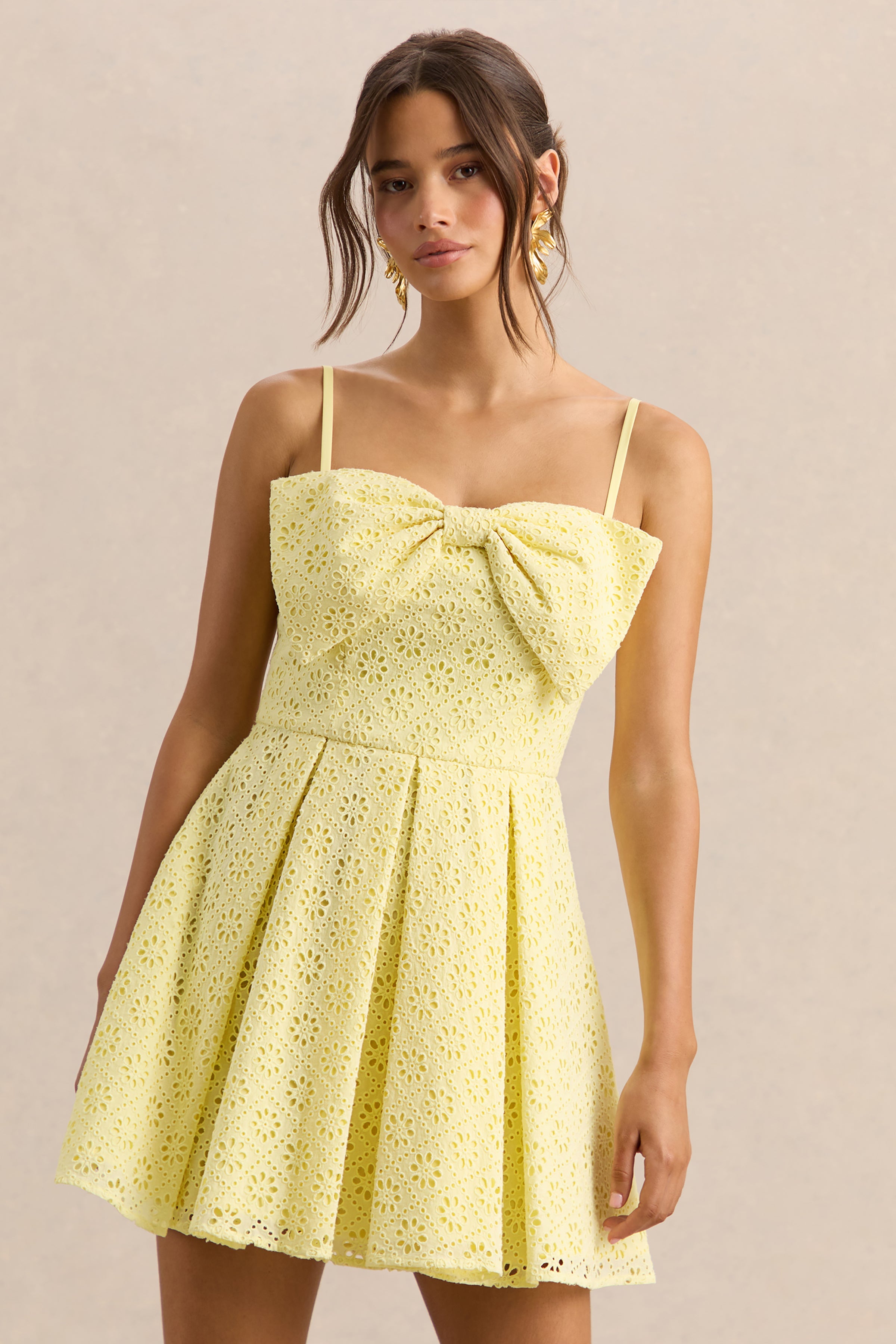 Loovay Bloesem Jurk, Mini met Strikdetail