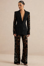Loovay Noir Élise, Elegante Kanten Co Ord Set