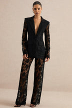 Loovay Noir Élise, Elegante Kanten Co Ord Set