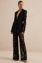 Loovay Noir Élise, Elegante Kanten Co Ord Set
