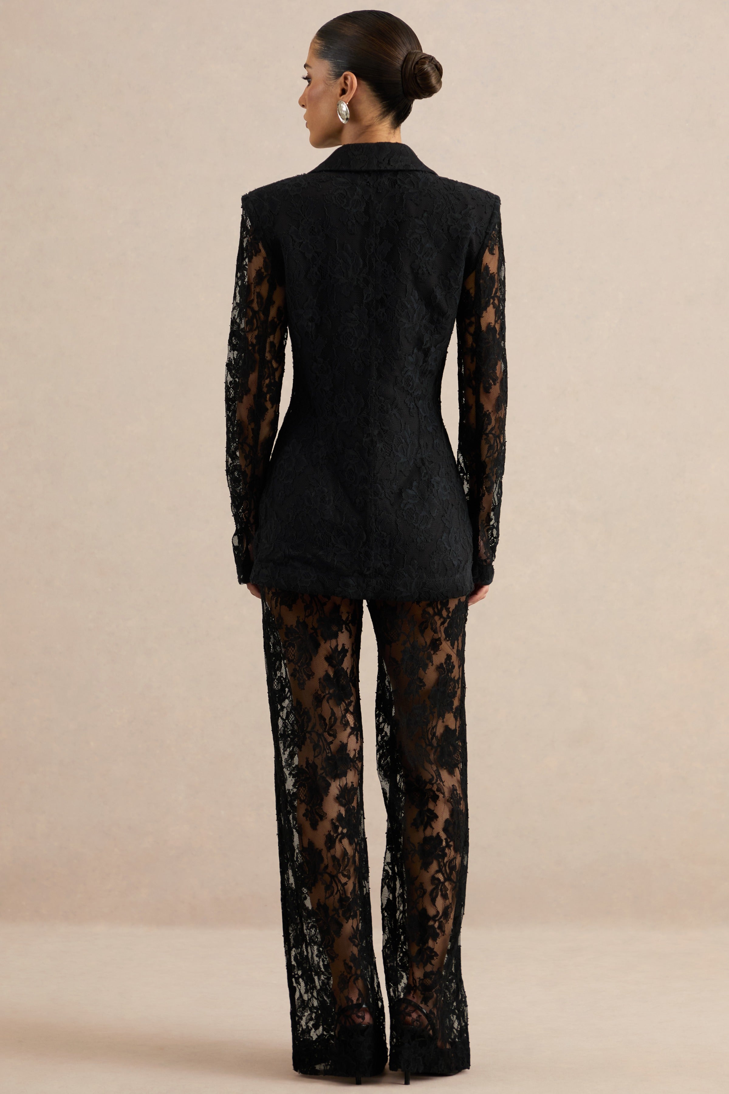 Loovay Noir Élise, Elegante Kanten Co Ord Set