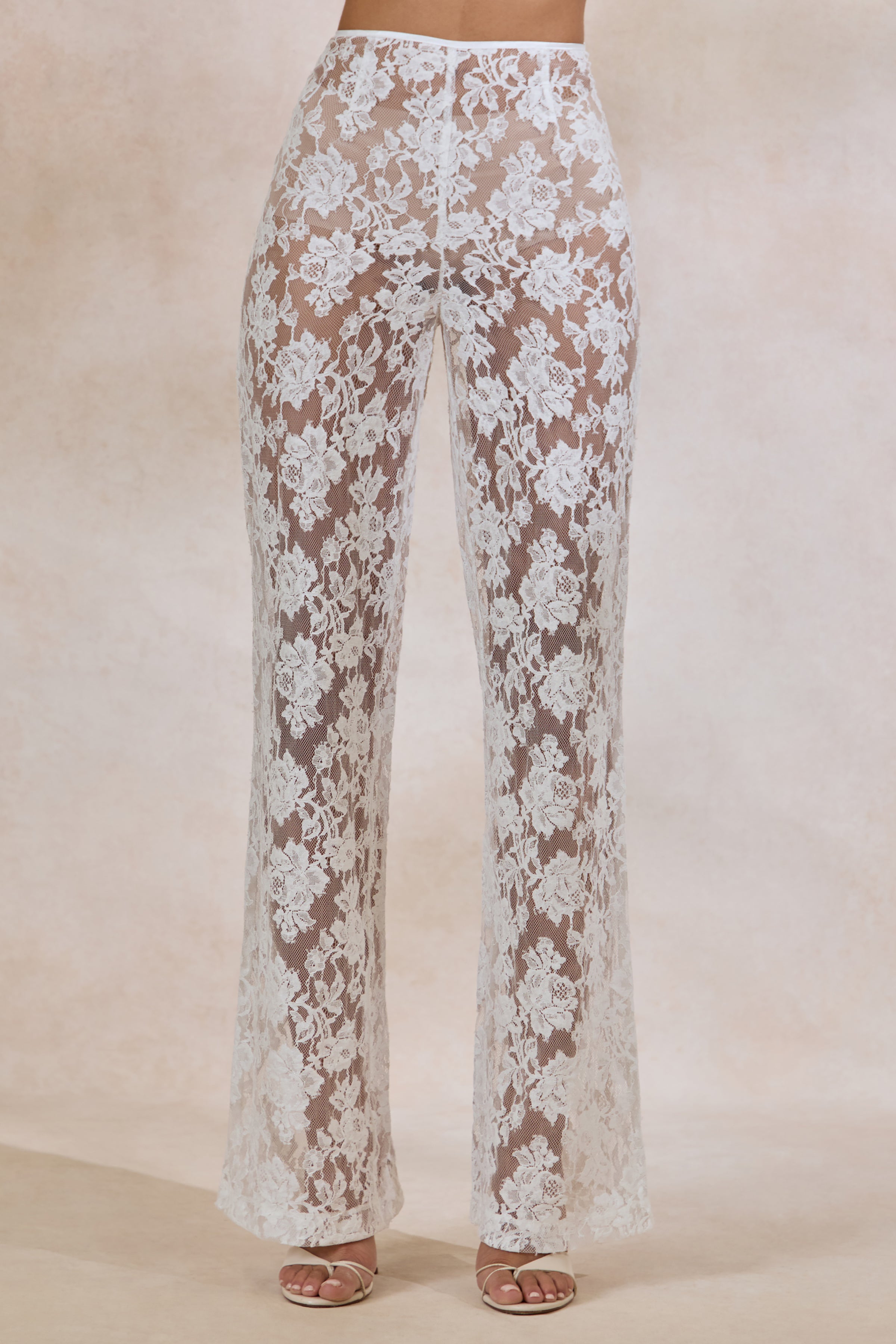 Loovay Élanza Set, Witte Kanten Blazer en Pantalon