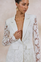 Loovay Seraphine Set, Kanten Blazer en Wide Leg Broek
