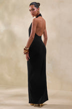 Loovay Noiréva Jurk, Halter Maxi met Watervalhals