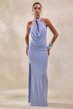 Loovay Avelisse Jurk, Gedrapeerde Halter Maxi Jurk