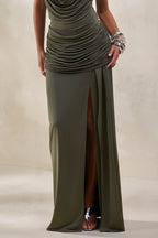 Loovay Elaria Set, Haltertop en Gedrapeerde Maxi Rok