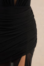 Loovay Selene Set, Mesh Body met Gedrapeerde Maxi Rok
