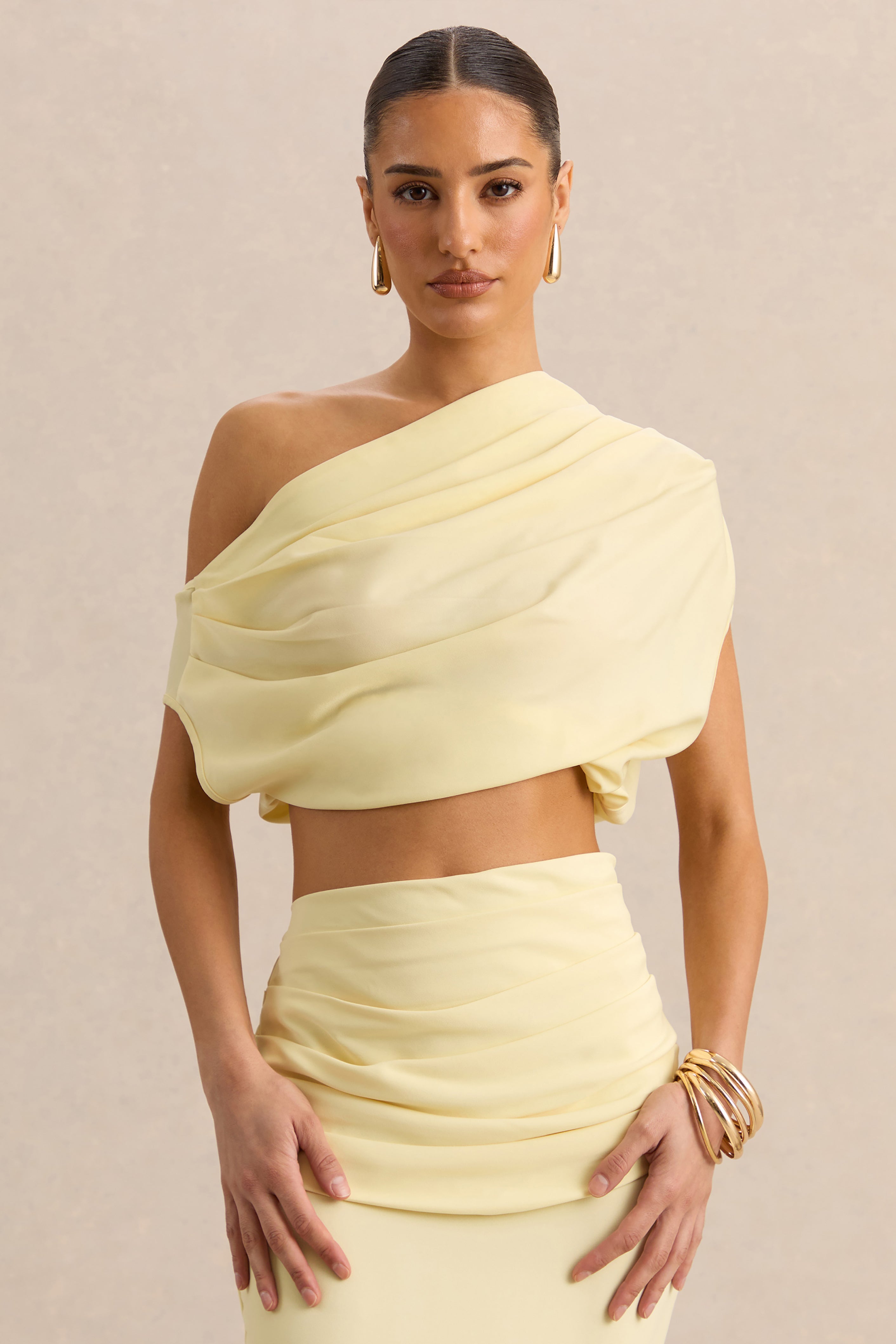 Loovay Solévera Set, Gedrapeerde Satijn Elegantie