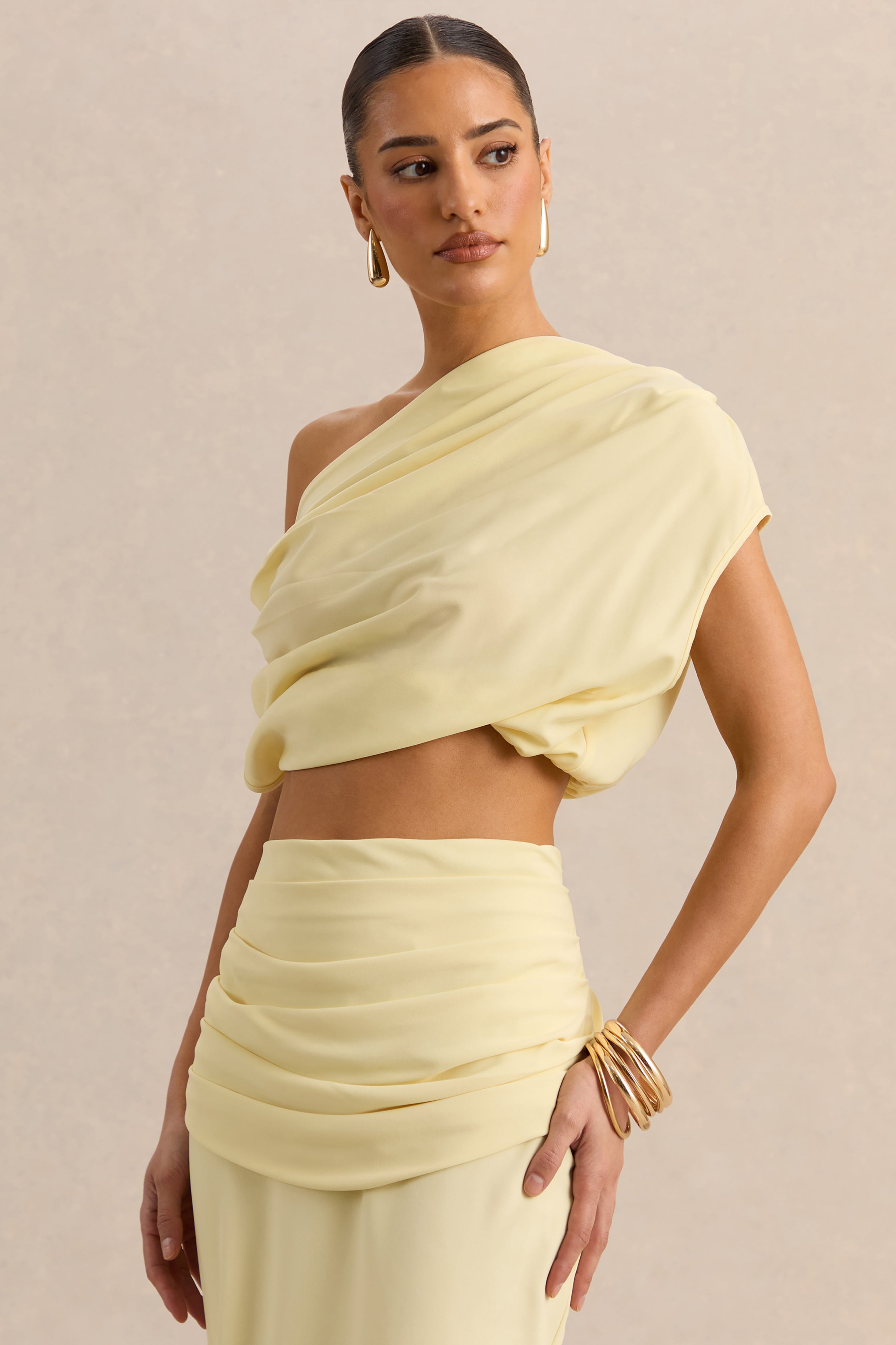 Loovay Solévera Set, Gedrapeerde Satijn Elegantie