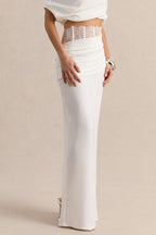Loovay Silora Set, Satijnen Tweedelige Maxi Set met Kantdetail