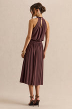 Loovay Soléra Jurk, High Neck Midi Elegantie