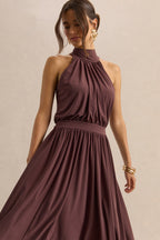 Loovay Soléra Jurk, High Neck Midi Elegantie