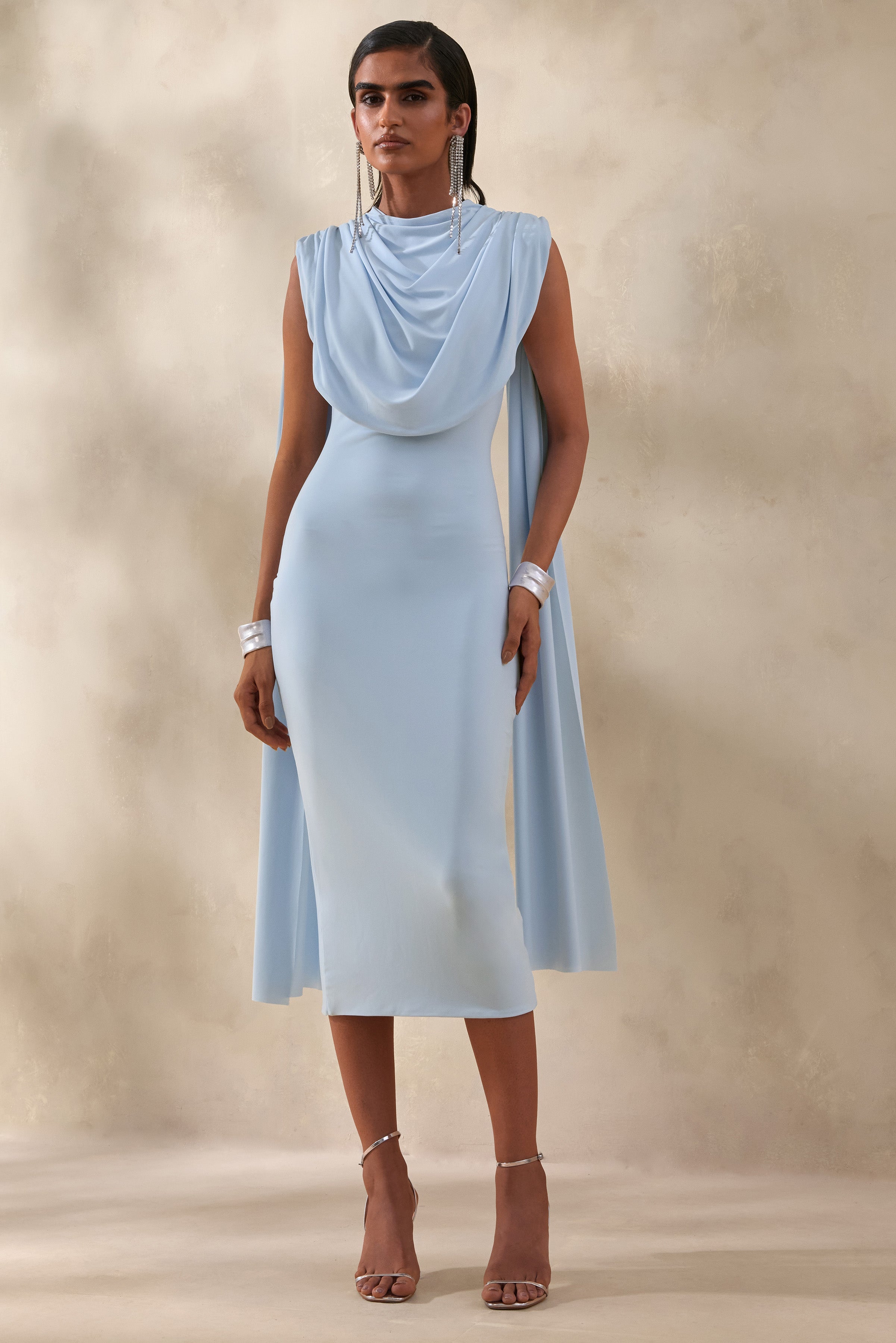 Loovay Celestine Jurk, Midi Jurk met Cape