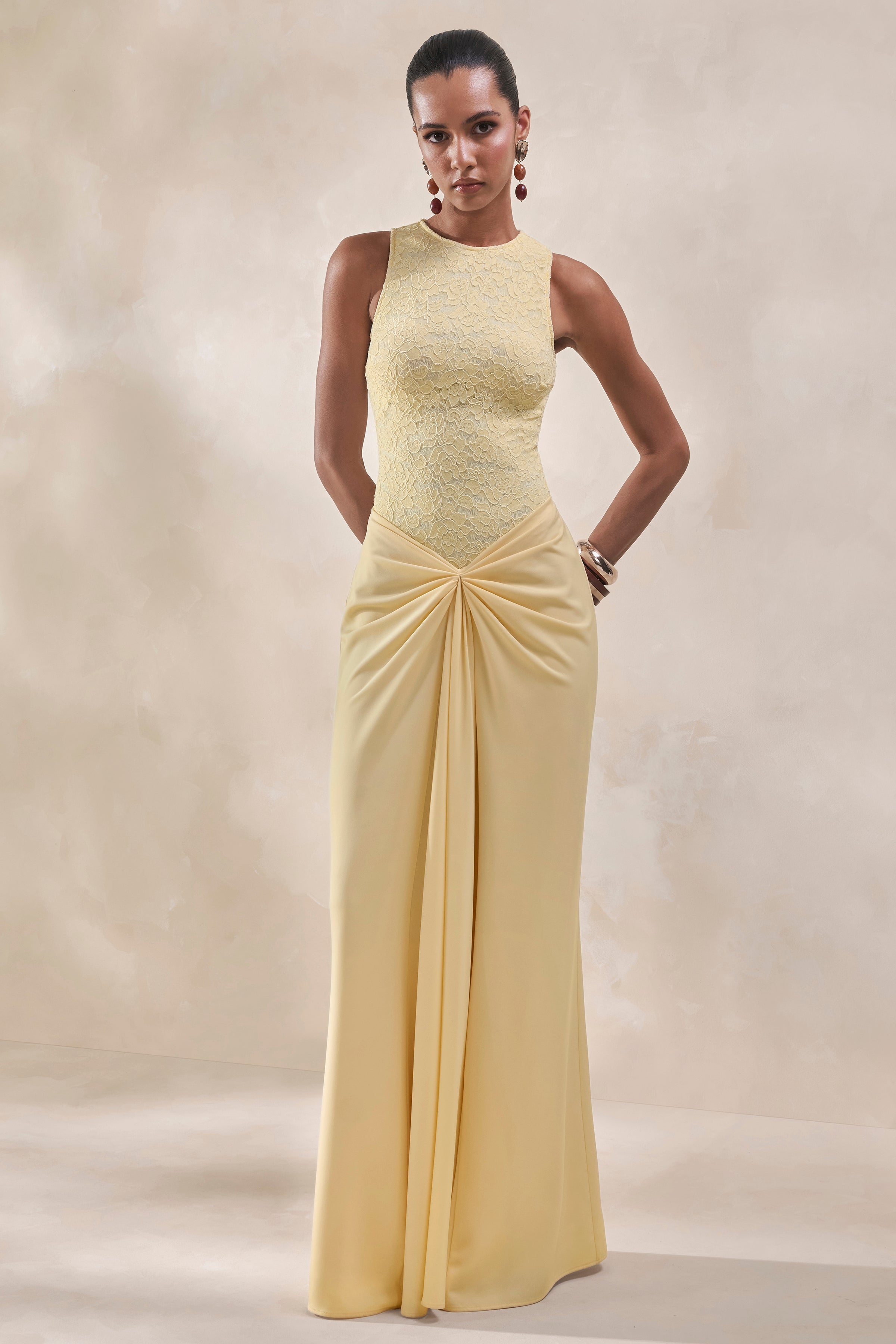 Loovay Soleilé Set, Kanten Body en Satijnen Maxi Rok