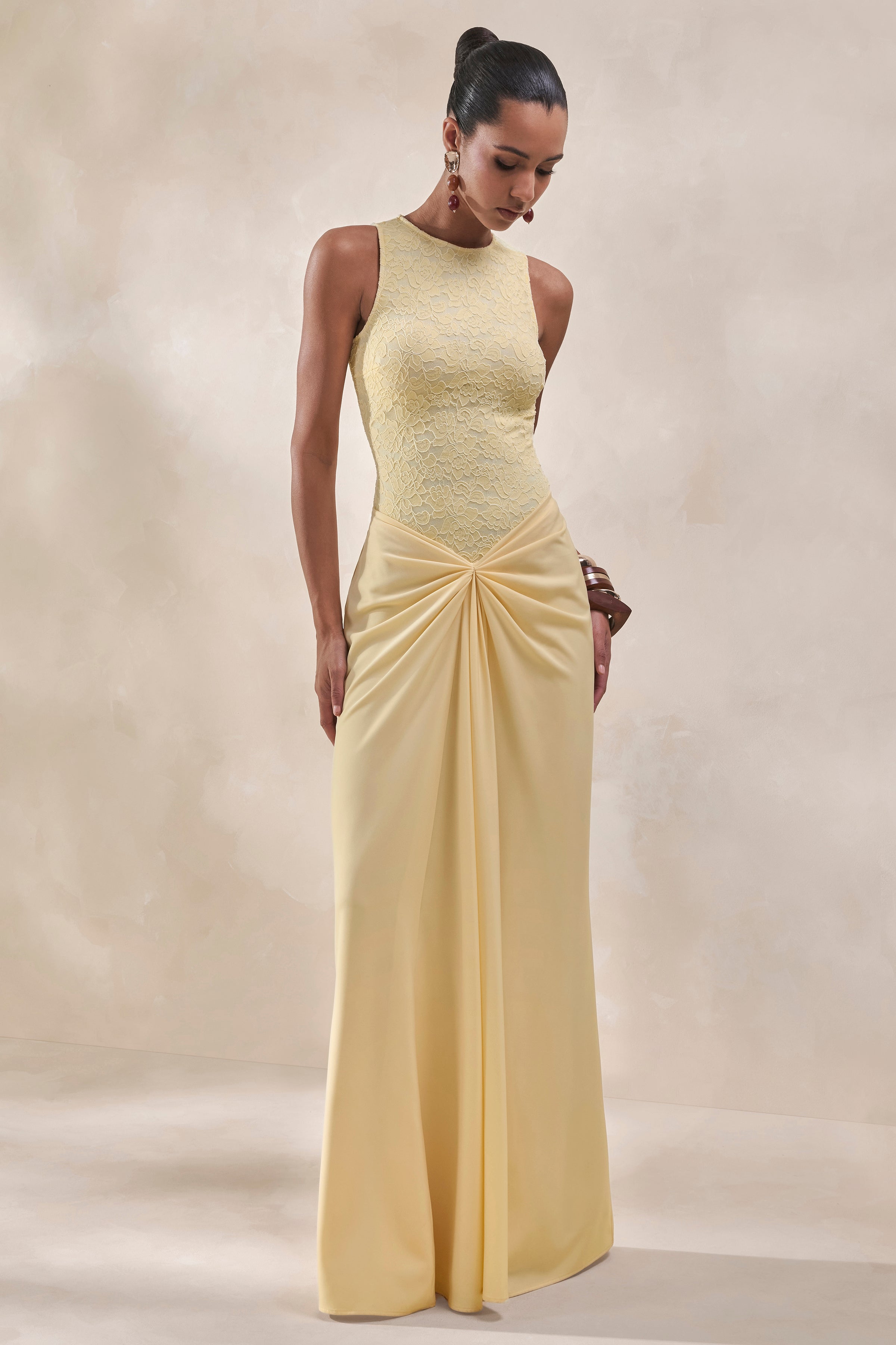Loovay Soleilé Set, Kanten Body en Satijnen Maxi Rok
