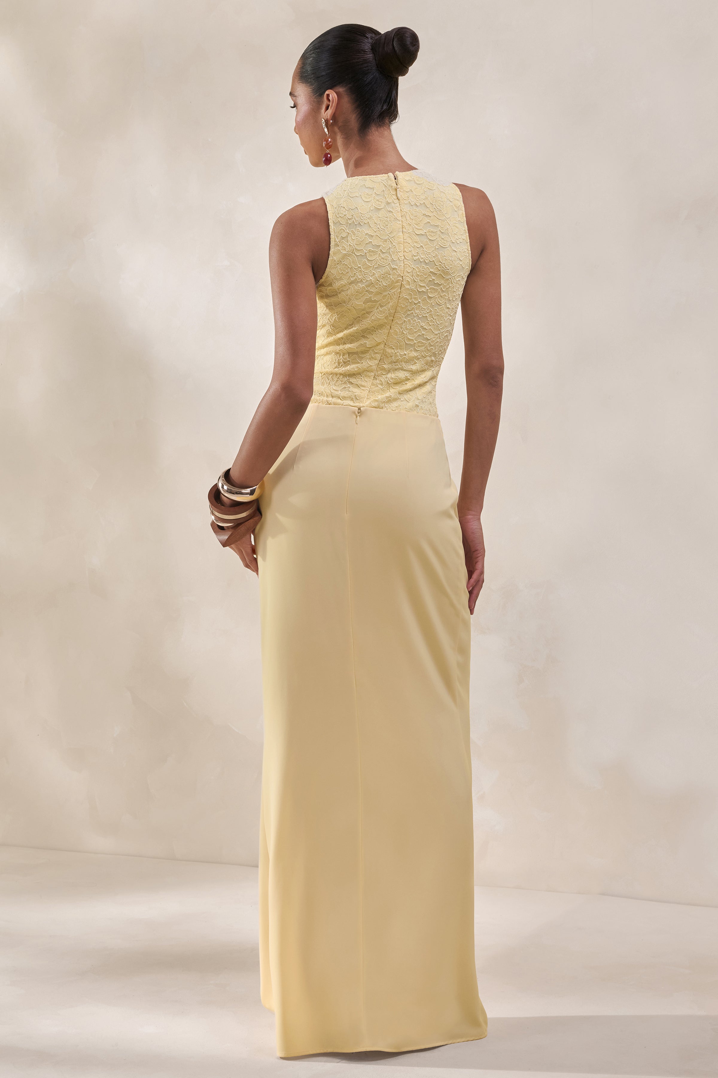 Loovay Soleilé Set, Kanten Body en Satijnen Maxi Rok