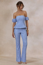Loovay Celestéa Broekset, Poederblauw Kant
