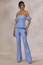 Loovay Celestéa Broekset, Poederblauw Kant