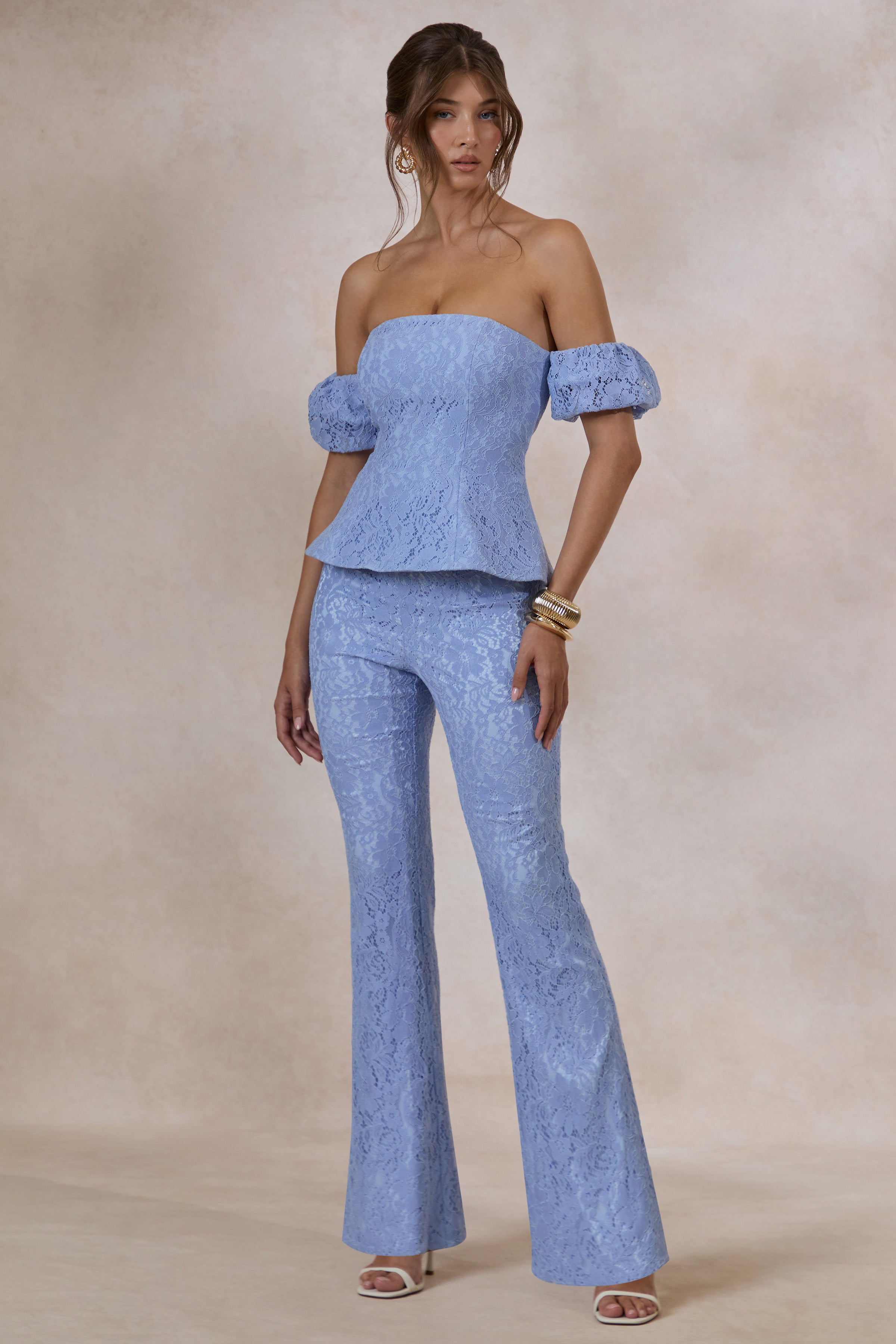 Loovay Celestéa Broekset, Poederblauw Kant