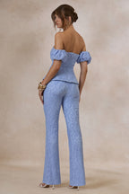 Loovay Celestéa Broekset, Poederblauw Kant