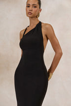 Loovay Noirelle Jurk, One Shoulder Maxi