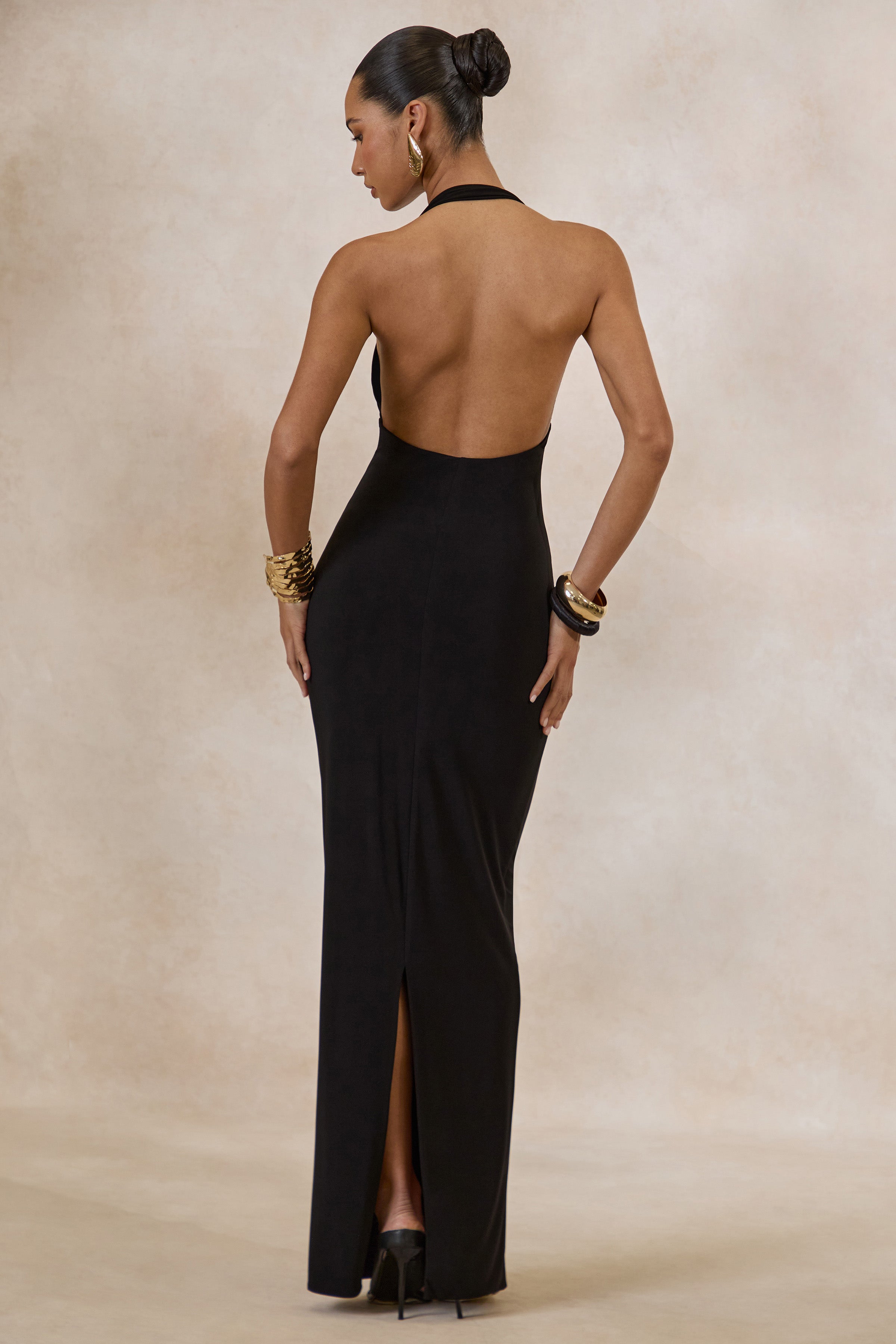 Loovay Noirelle Jurk, One Shoulder Maxi
