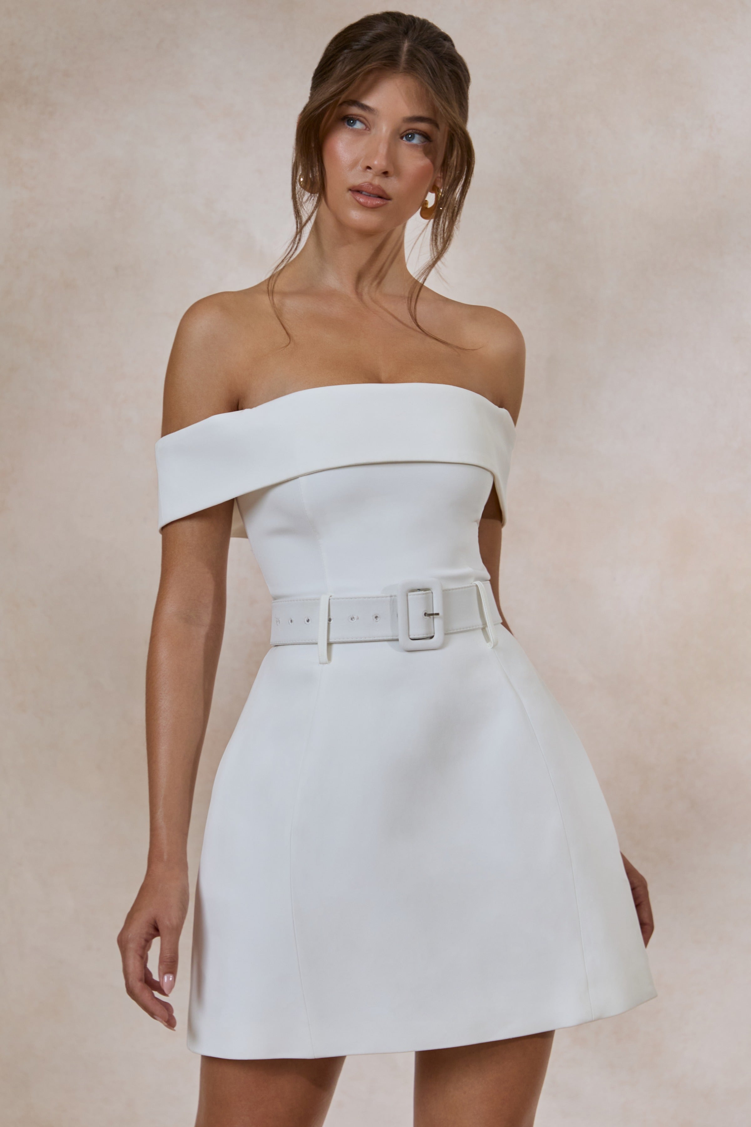 Loovay Élanoire Jurk, Bardot Mini Elegantie