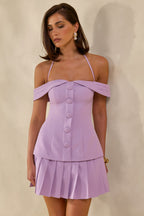 Loovay Lavessia Set, Bardot Plooi Elegantie