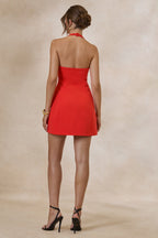 Loovay Virelle Jurk, Halter Mini met Open Rug