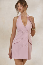 Loovay Rosavelle Jurk, Halter Mini met Open Rug