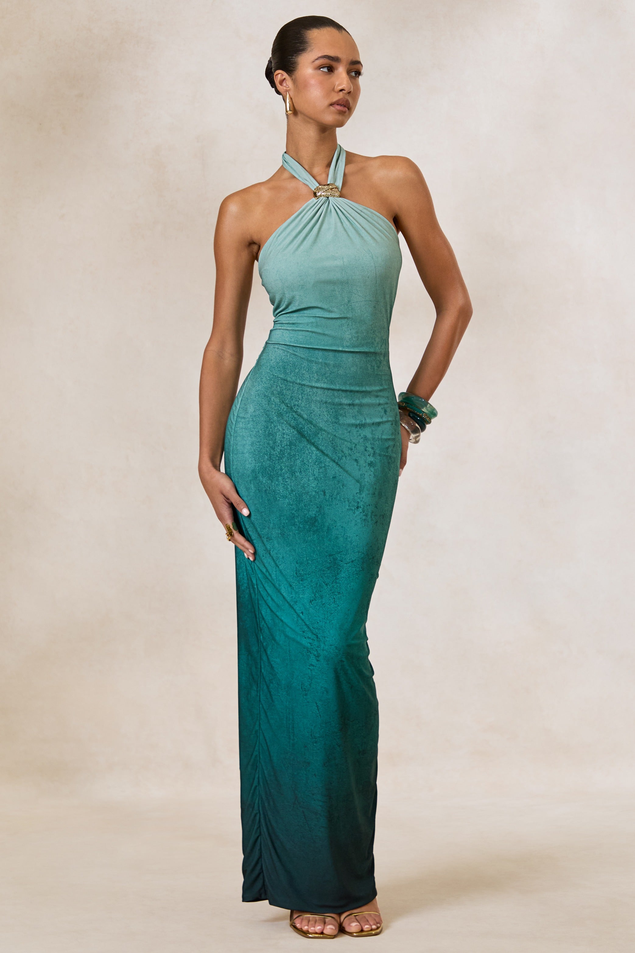 Loovay Auralis Jurk, Ombré Halter Maxi