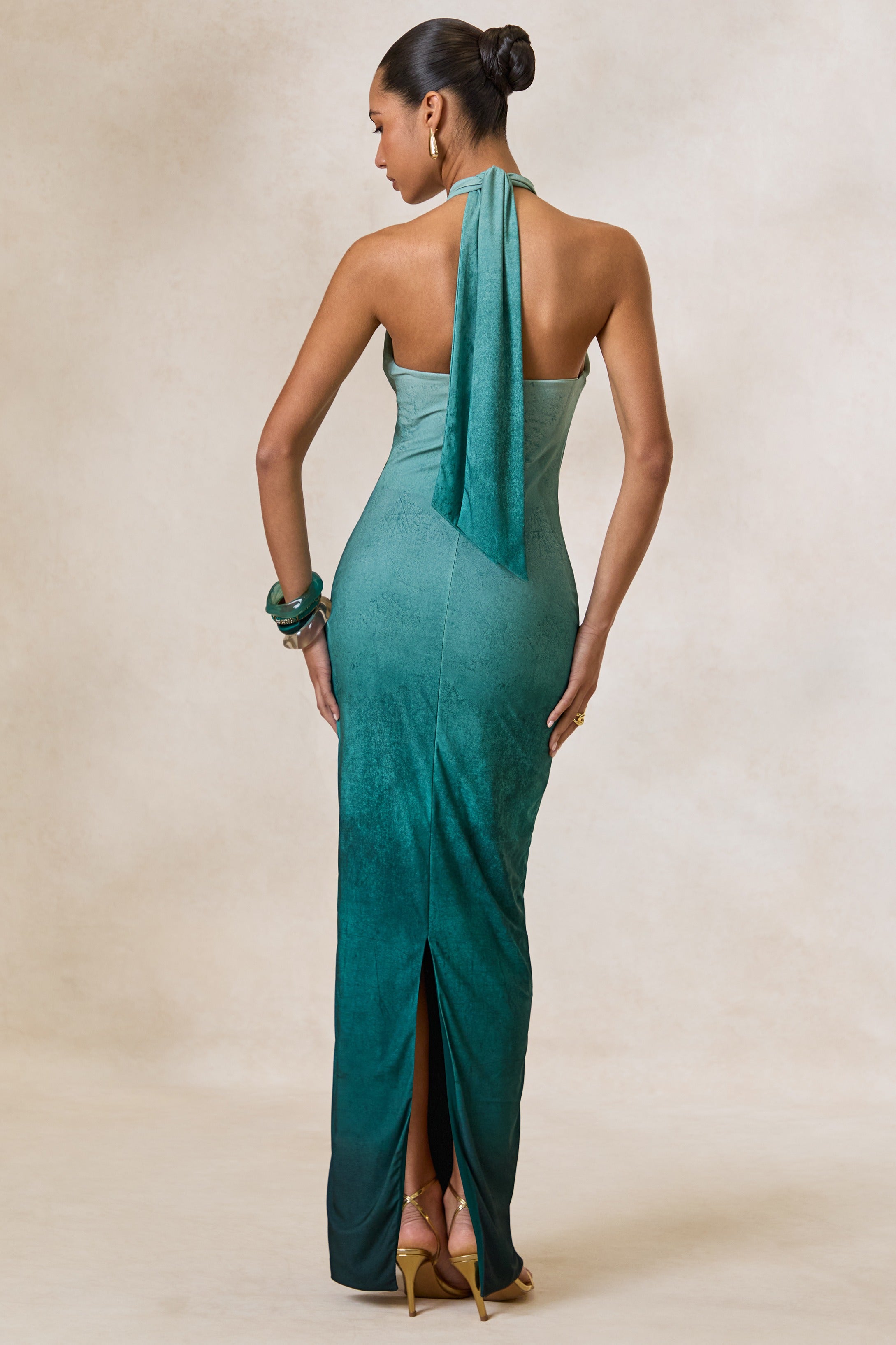 Loovay Auralis Jurk, Ombré Halter Maxi