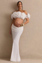 Loovay Fiorélle Set, Bloemen Crop Top met Gedrapeerde Maxi Rok