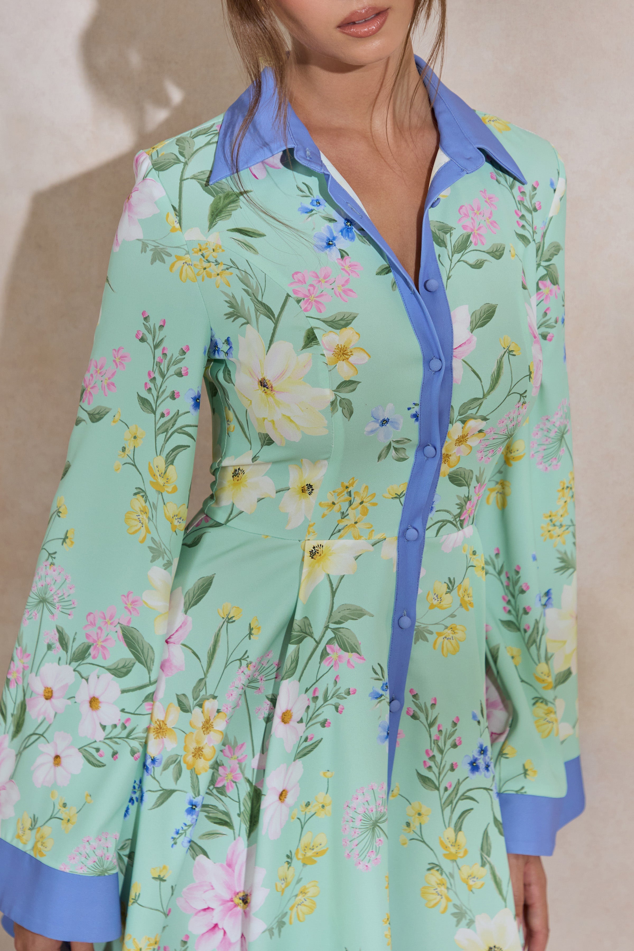 Loovay Fleuraine Jurk, Mini Blousejurk met Bloemenprint