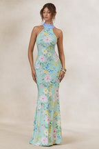Loovay Fiorenza Jurk, Bloemen Halter Maxi