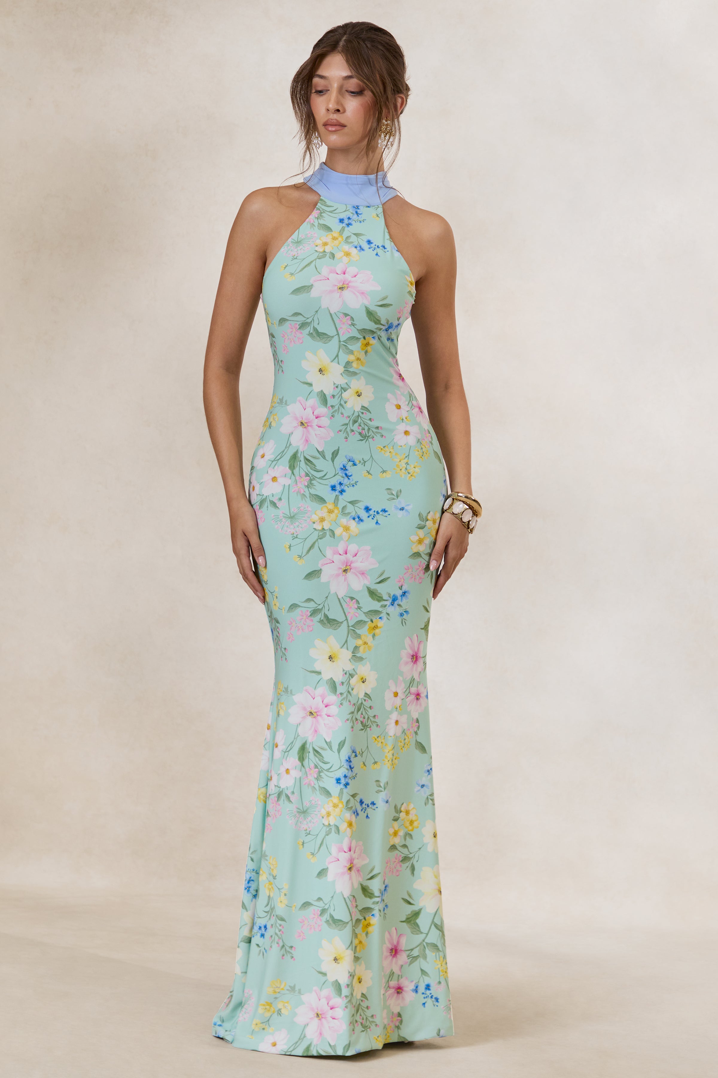 Loovay Fiorenza Jurk, Bloemen Halter Maxi