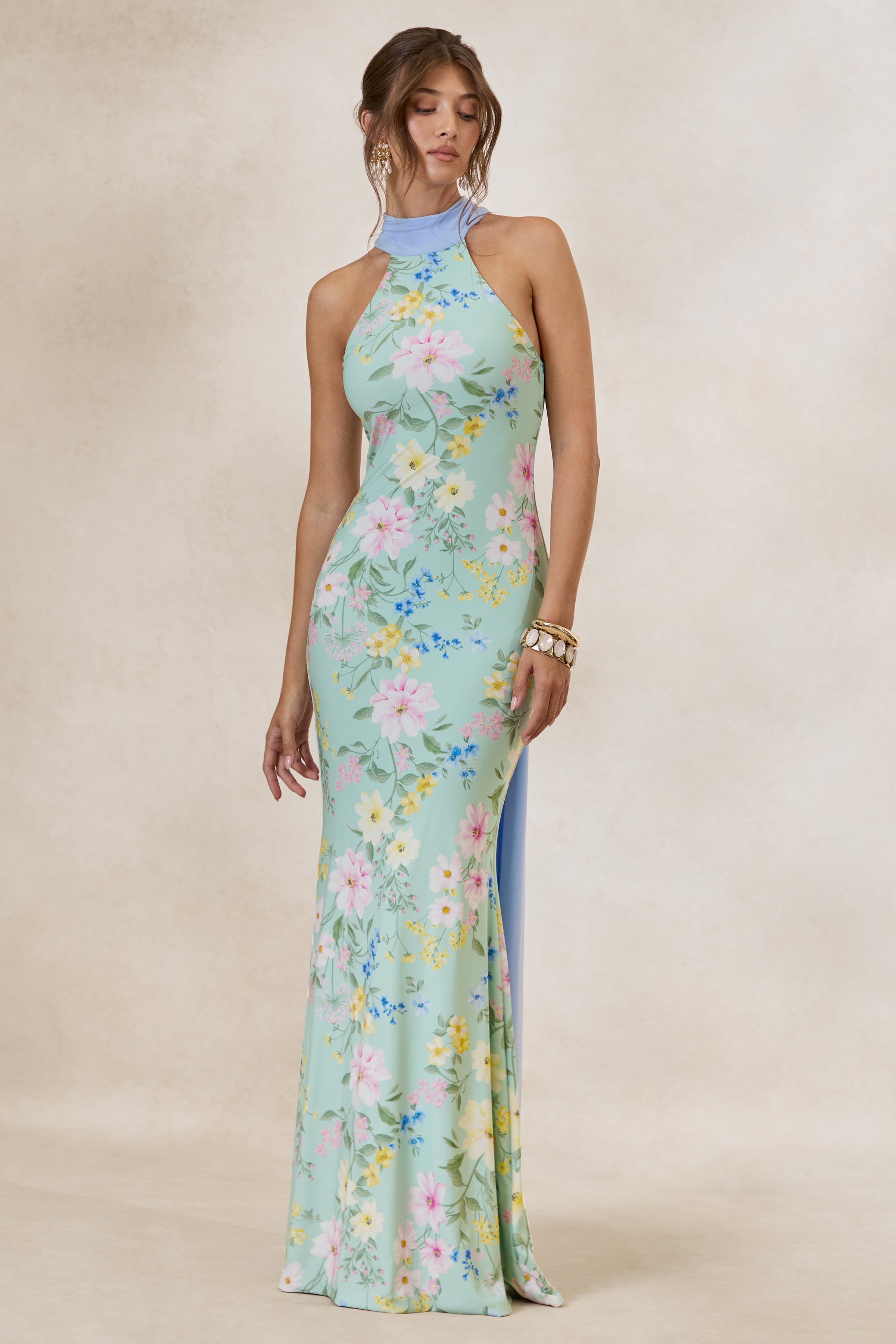 Loovay Fiorenza Jurk, Bloemen Halter Maxi