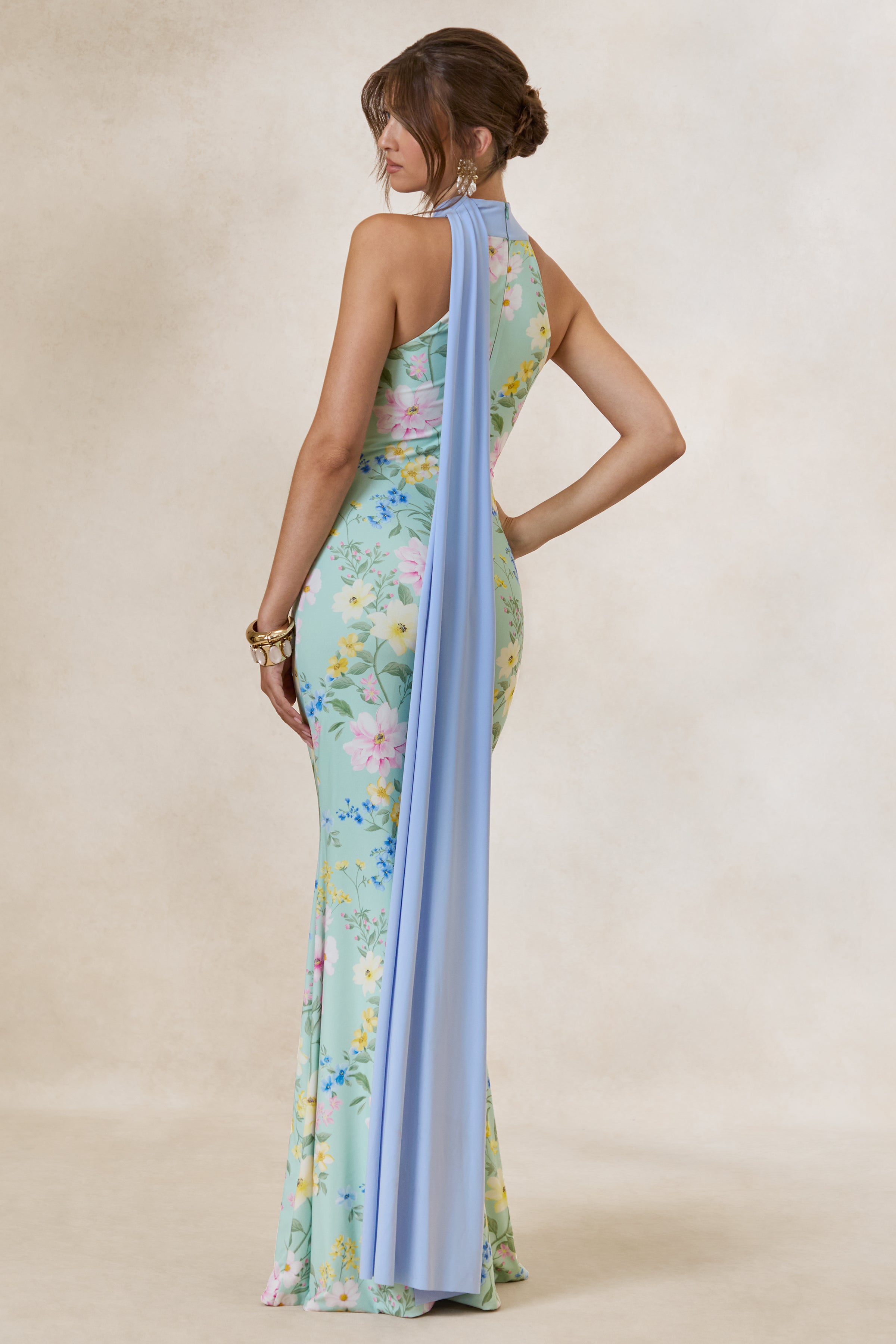 Loovay Fiorenza Jurk, Bloemen Halter Maxi
