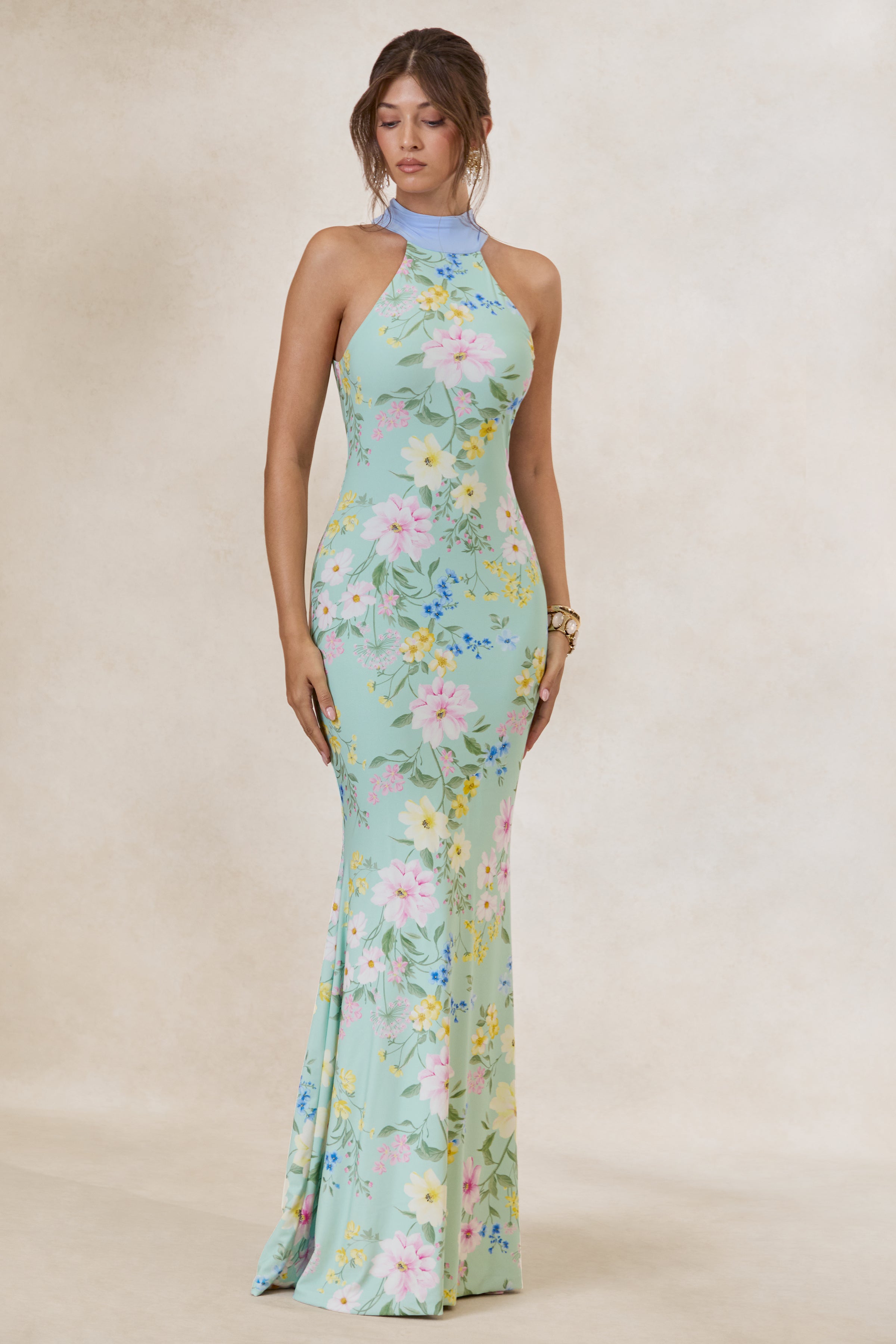 Loovay Fiorenza Jurk, Bloemen Halter Maxi