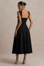 Loovay Avenza Jurk, Midi met Sweetheart Halslijn