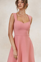 Loovay Avenza Jurk, Midi met Sweetheart Halslijn