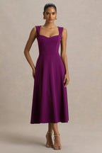 Loovay Avenza Jurk, Midi met Sweetheart Halslijn