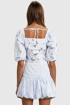 Loovay Fleurique, Witte Crop Top en Minirok Set