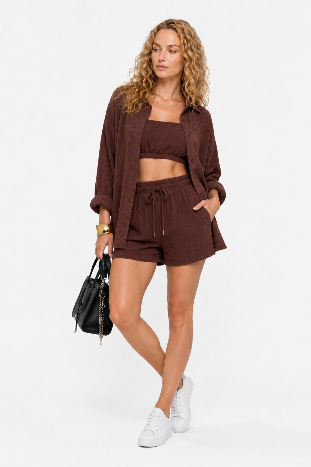 Loovay Solenne Co Ord Set, Oversized Blouse